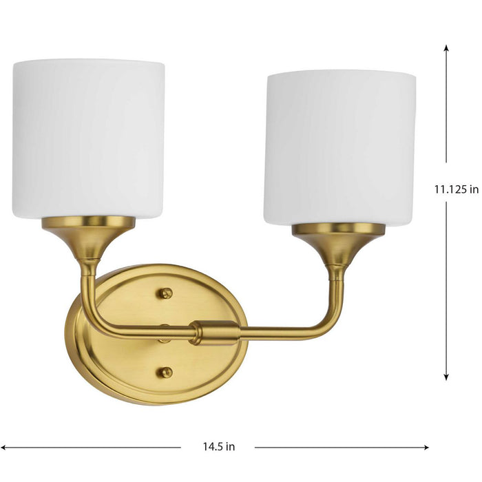 Progress Lighting Lynzie Collection Two-Light Bath And Vanity Fixture Brushed Gold (P2802-191)