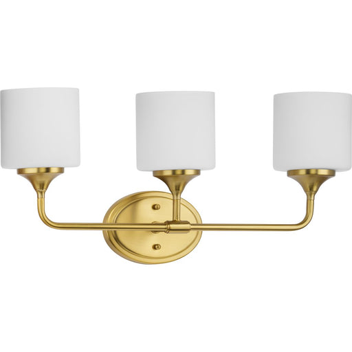 Progress Lighting Lynzie Collection Three-Light Bath And Vanity Fixture Brushed Gold (P2803-191)