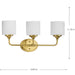 Progress Lighting Lynzie Collection Three-Light Bath And Vanity Fixture Brushed Gold (P2803-191)