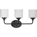 Progress Lighting Lynzie Collection Three-Light Bath And Vanity Fixture Matte Black (P2803-31M)