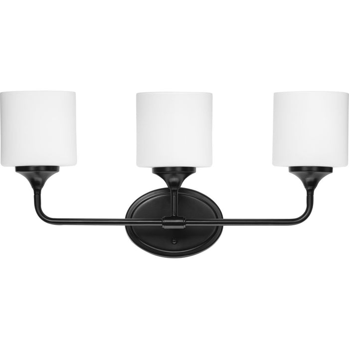 Progress Lighting Lynzie Collection Three-Light Bath And Vanity Fixture Matte Black (P2803-31M)