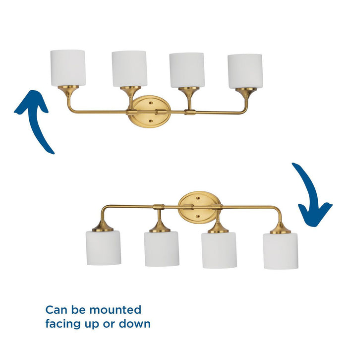 Progress Lighting Lynzie Collection Four-Light Bath And Vanity Fixture Brushed Gold (P2804-191)