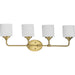 Progress Lighting Lynzie Collection Four-Light Bath And Vanity Fixture Brushed Gold (P2804-191)