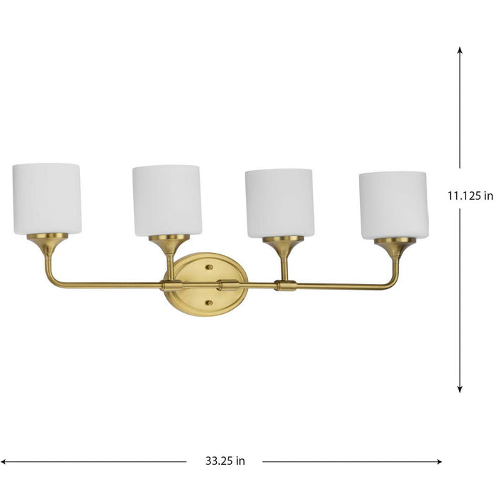 Progress Lighting Lynzie Collection Four-Light Bath And Vanity Fixture Brushed Gold (P2804-191)