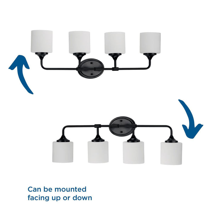 Progress Lighting Lynzie Collection Four-Light Bath And Vanity Fixture Matte Black (P2804-31M)