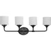 Progress Lighting Lynzie Collection Four-Light Bath And Vanity Fixture Matte Black (P2804-31M)