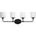 Progress Lighting Lynzie Collection Four-Light Bath And Vanity Fixture Matte Black (P2804-31M)