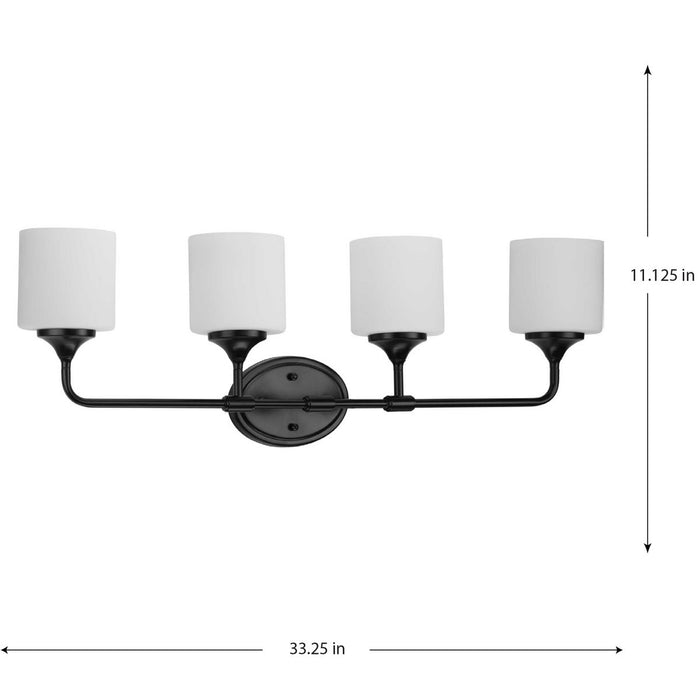 Progress Lighting Lynzie Collection Four-Light Bath And Vanity Fixture Matte Black (P2804-31M)