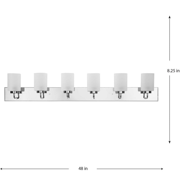 Progress Lighting Merry Collection Six-Light Bath And Vanity Fixture Polished Chrome (P300421-015)