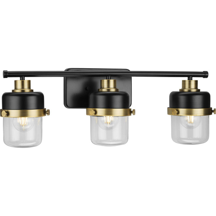 Progress Lighting Beckner Collection Three-Light Bath And Vanity Fixture Matte Black (P300424-31M)