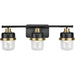 Progress Lighting Beckner Collection Three-Light Bath And Vanity Fixture Matte Black (P300424-31M)