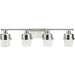 Progress Lighting Beckner Collection Four-Light Bath And Vanity Fixture Brushed Nickel (P300425-009)