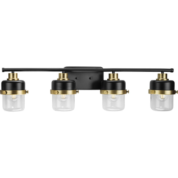 Progress Lighting Beckner Collection Four-Light Bath And Vanity Fixture Matte Black (P300425-31M)