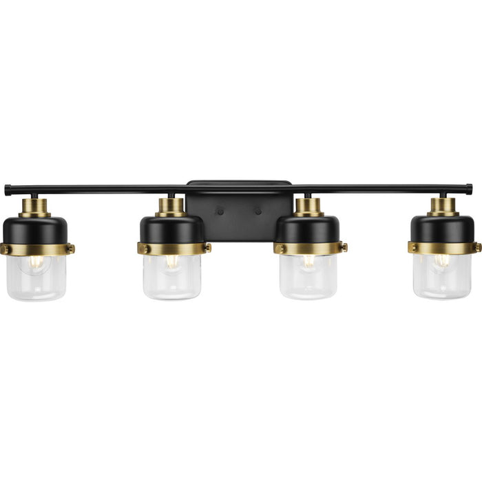 Progress Lighting Beckner Collection Four-Light Bath And Vanity Fixture Matte Black (P300425-31M)