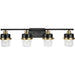 Progress Lighting Beckner Collection Four-Light Bath And Vanity Fixture Matte Black (P300425-31M)