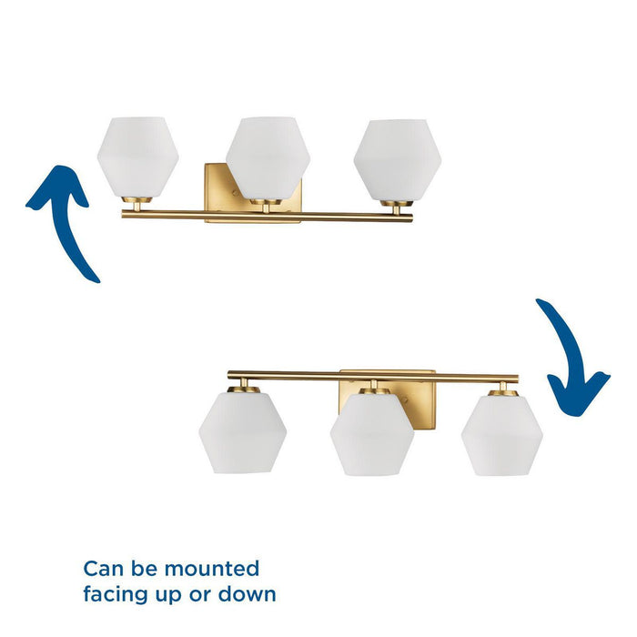 Progress Lighting Copeland Collection Three-Light Bath And Vanity Fixture Brushed Gold (P300432-191)