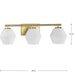 Progress Lighting Copeland Collection Three-Light Bath And Vanity Fixture Brushed Gold (P300432-191)