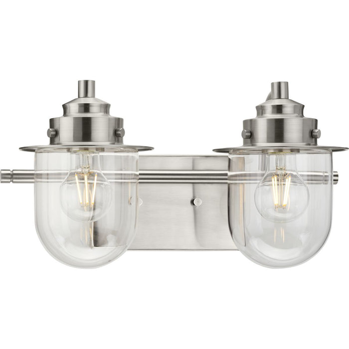 Progress Lighting Northlake Collection Two-Light Bath And Vanity Fixture Brushed Nickel (P300435-009)