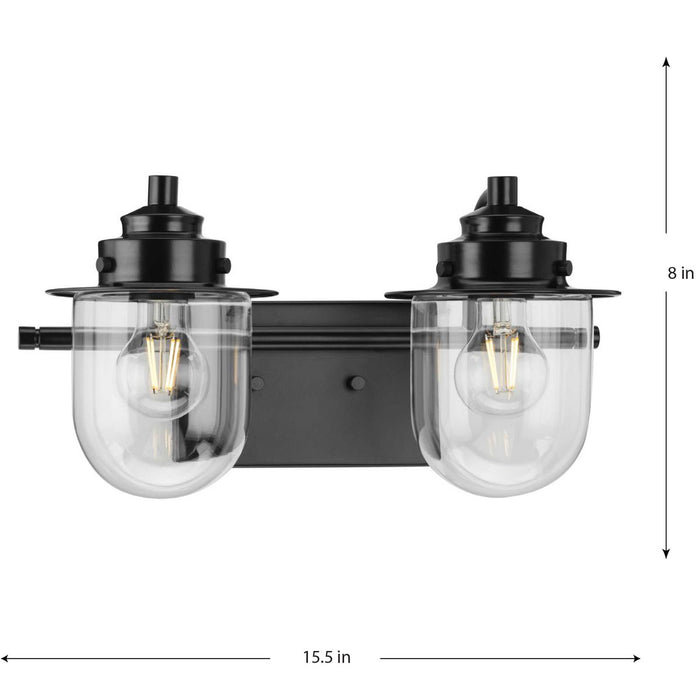 Progress Lighting Northlake Collection Two-Light Bath And Vanity Fixture Matte Black (P300435-31M)