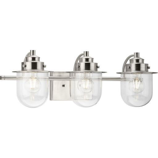 Progress Lighting Northlake Collection Three-Light Bath And Vanity Fixture Brushed Nickel (P300436-009)