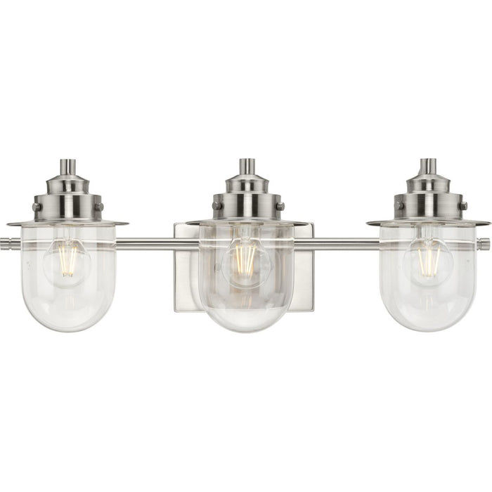 Progress Lighting Northlake Collection Three-Light Bath And Vanity Fixture Brushed Nickel (P300436-009)