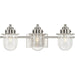 Progress Lighting Northlake Collection Three-Light Bath And Vanity Fixture Brushed Nickel (P300436-009)