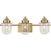 Progress Lighting Northlake Collection Three-Light Bath And Vanity Fixture Vintage Brass (P300436-163)