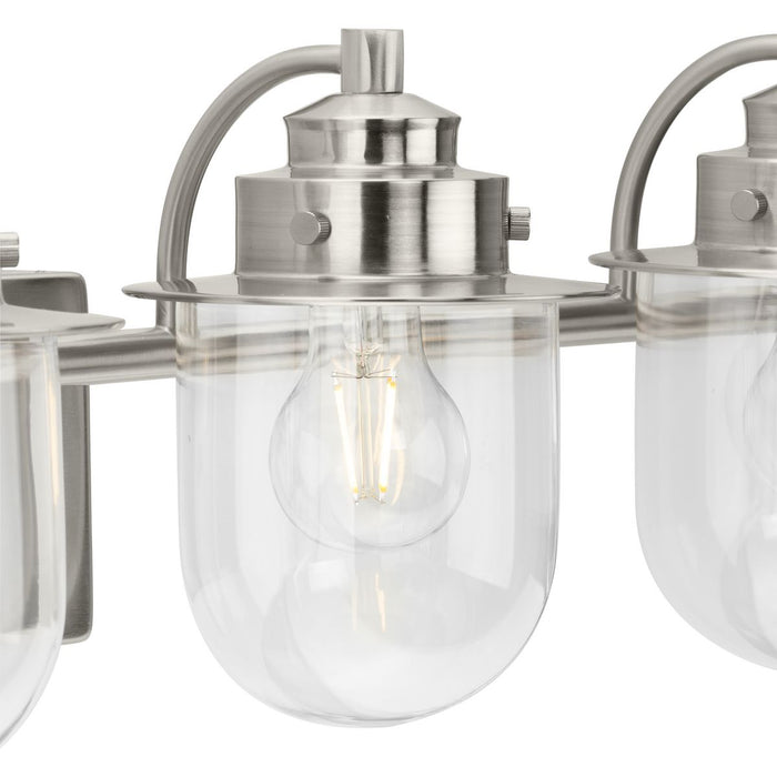 Progress Lighting Northlake Collection Four-Light Bath And Vanity Fixture Brushed Nickel (P300437-009)