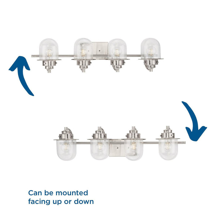 Progress Lighting Northlake Collection Four-Light Bath And Vanity Fixture Brushed Nickel (P300437-009)