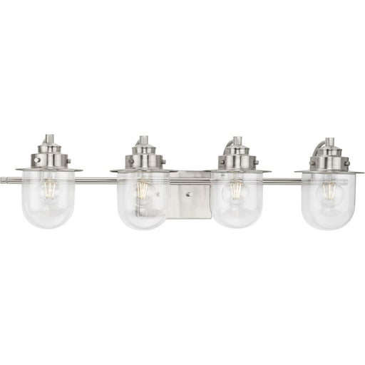 Progress Lighting Northlake Collection Four-Light Bath And Vanity Fixture Brushed Nickel (P300437-009)