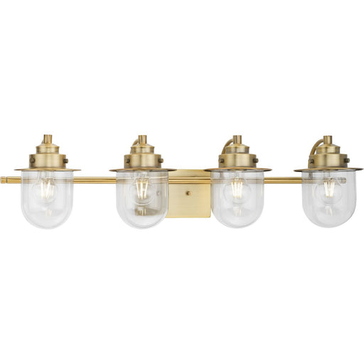 Progress Lighting Northlake Collection Four-Light Bath And Vanity Fixture Vintage Brass (P300437-163)