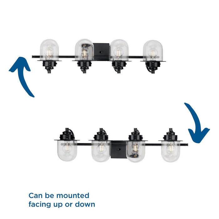 Progress Lighting Northlake Collection Four-Light Bath And Vanity Fixture Matte Black (P300437-31M)