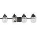 Progress Lighting Northlake Collection Four-Light Bath And Vanity Fixture Matte Black (P300437-31M)