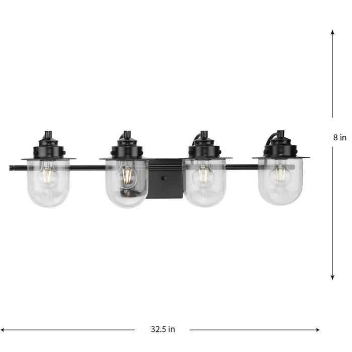 Progress Lighting Northlake Collection Four-Light Bath And Vanity Fixture Matte Black (P300437-31M)