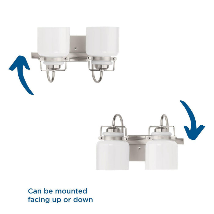 Progress Lighting Fessler Collection Two-Light Bath And Vanity Fixture Brushed Nickel (P300439-009)