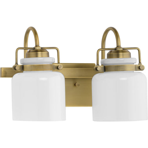 Progress Lighting Fessler Collection Two-Light Bath And Vanity Fixture Vintage Brass (P300439-163)