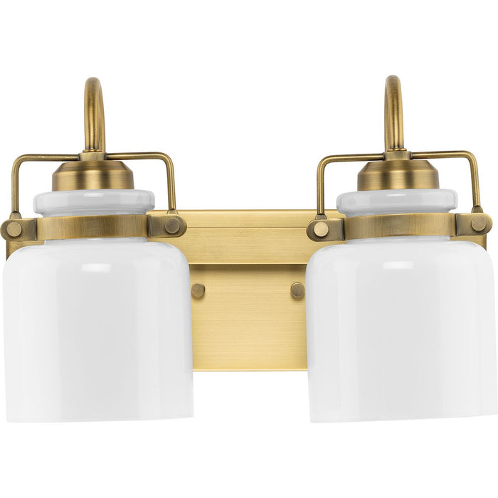 Progress Lighting Fessler Collection Two-Light Bath And Vanity Fixture Vintage Brass (P300439-163)