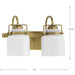 Progress Lighting Fessler Collection Two-Light Bath And Vanity Fixture Vintage Brass (P300439-163)