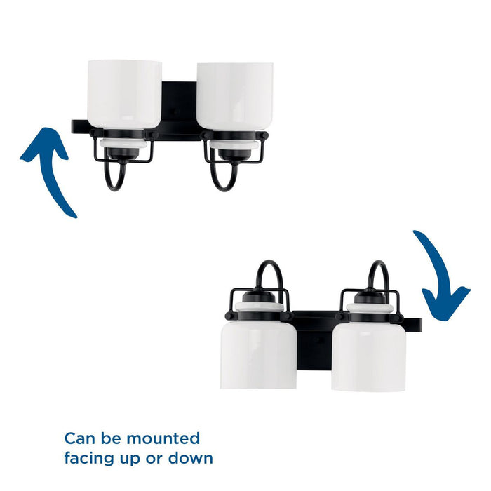 Progress Lighting Fessler Collection Two-Light Bath And Vanity Fixture Matte Black (P300439-31M)