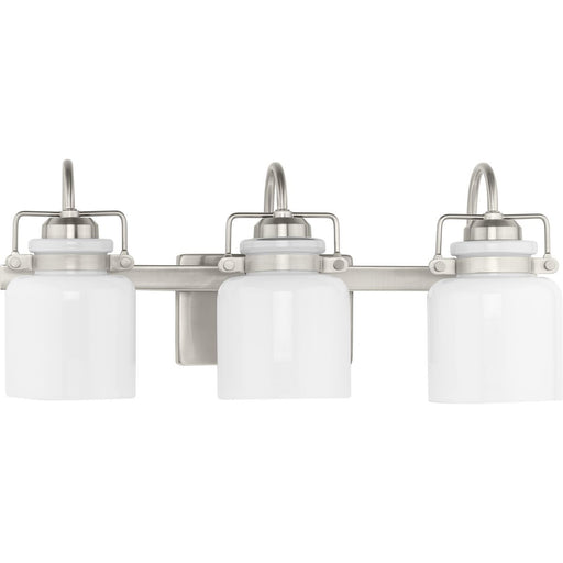 Progress Lighting Fessler Collection Three-Light Bath And Vanity Fixture Brushed Nickel (P300440-009)