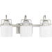 Progress Lighting Fessler Collection Three-Light Bath And Vanity Fixture Brushed Nickel (P300440-009)