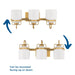 Progress Lighting Fessler Collection Three-Light Bath And Vanity Fixture Vintage Brass (P300440-163)