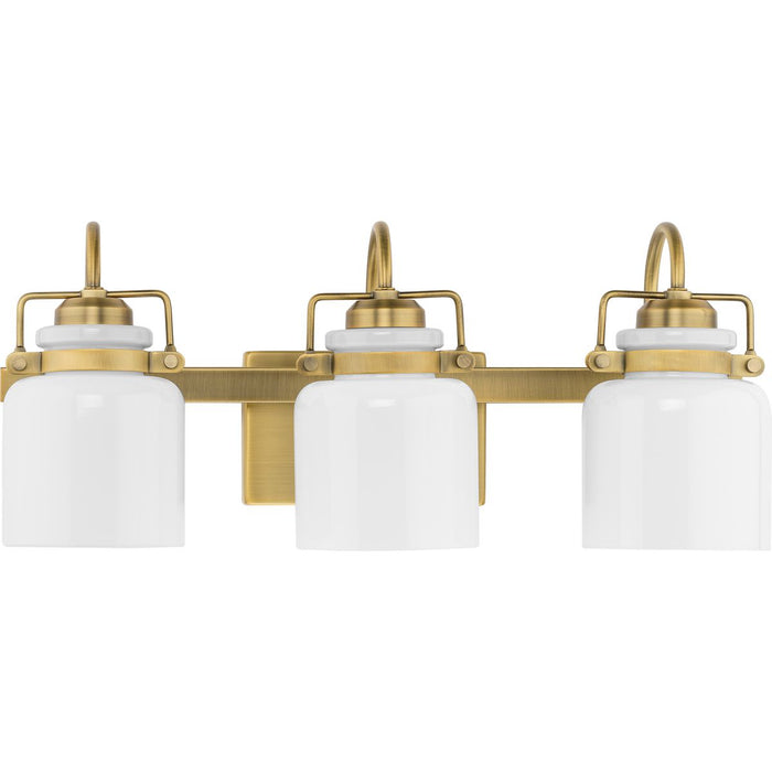 Progress Lighting Fessler Collection Three-Light Bath And Vanity Fixture Vintage Brass (P300440-163)