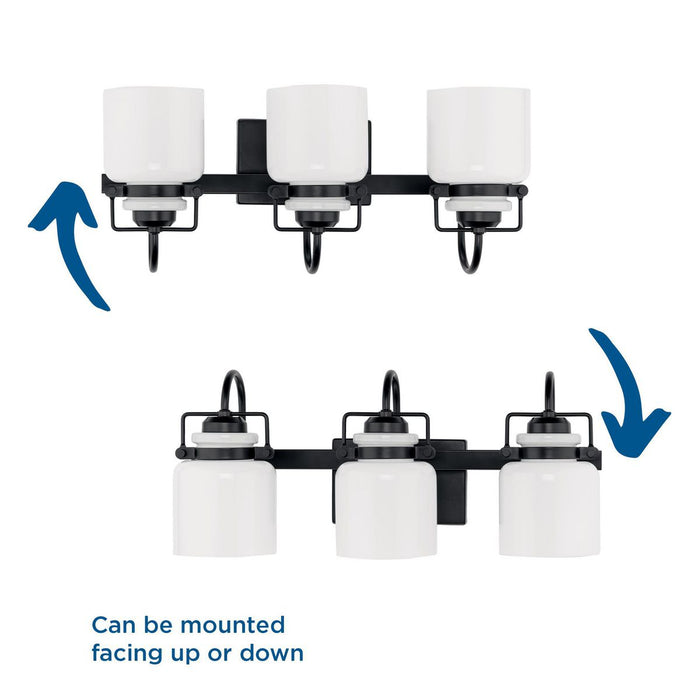 Progress Lighting Fessler Collection Three-Light Bath And Vanity Fixture Matte Black (P300440-31M)