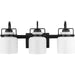 Progress Lighting Fessler Collection Three-Light Bath And Vanity Fixture Matte Black (P300440-31M)