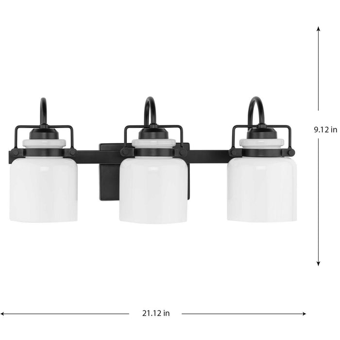 Progress Lighting Fessler Collection Three-Light Bath And Vanity Fixture Matte Black (P300440-31M)