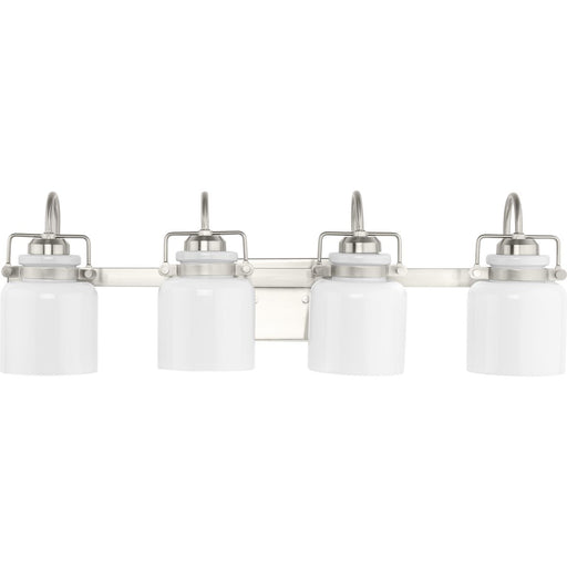 Progress Lighting Fessler Collection Four-Light Bath And Vanity Fixture Brushed Nickel (P300441-009)