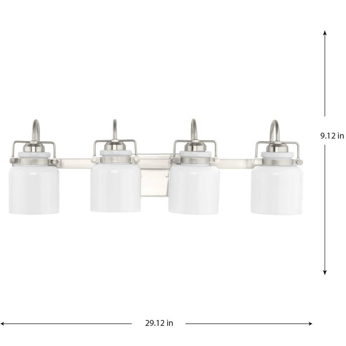 Progress Lighting Fessler Collection Four-Light Bath And Vanity Fixture Brushed Nickel (P300441-009)