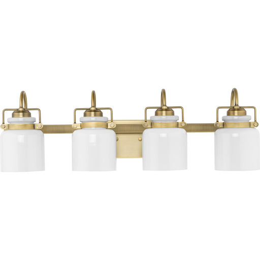 Progress Lighting Fessler Collection Four-Light Bath And Vanity Fixture Vintage Brass (P300441-163)