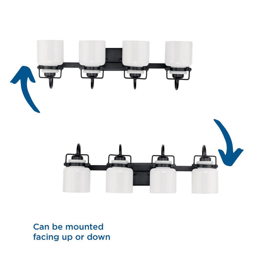 Progress Lighting Fessler Collection Four-Light Bath And Vanity Fixture Matte Black (P300441-31M)